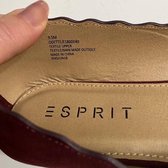 Esprit Narissa Burgundy Vegan Suede, Slip On, Ballet Flats women’s size 9.5 - Picture 4 of 7
